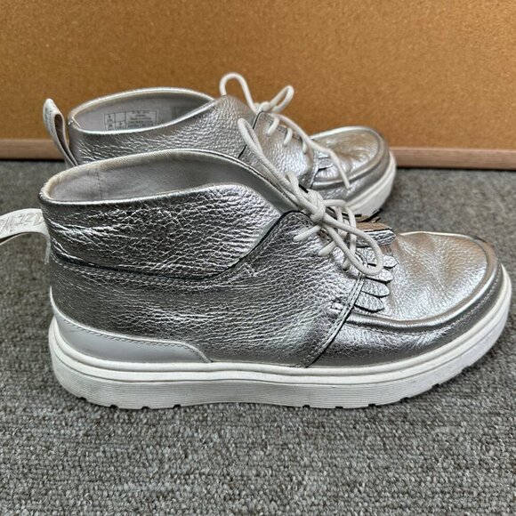 Dr Martens Jemima Leather Kiltie Chukka Moc Boots Metallic Silver Women's US 8 - Picture 3 of 8